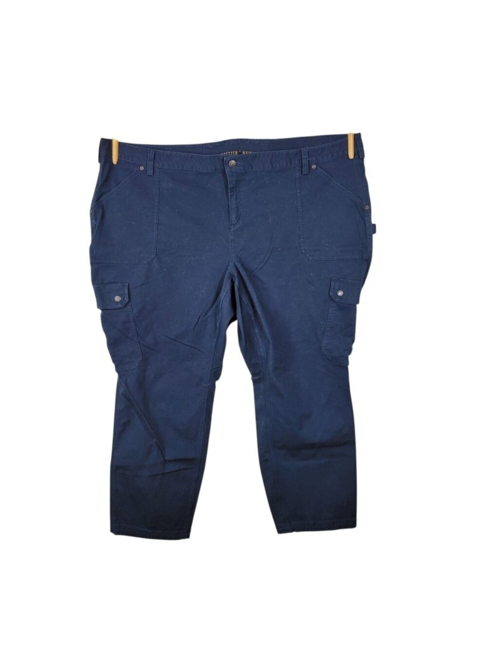 Duluth Flex Fire Hose Relaxed Cargo Pants Womens 26x29 Blue Canvas Curvesetter